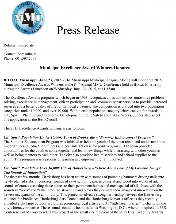 2015 MML Excellence Awards Press Release-1