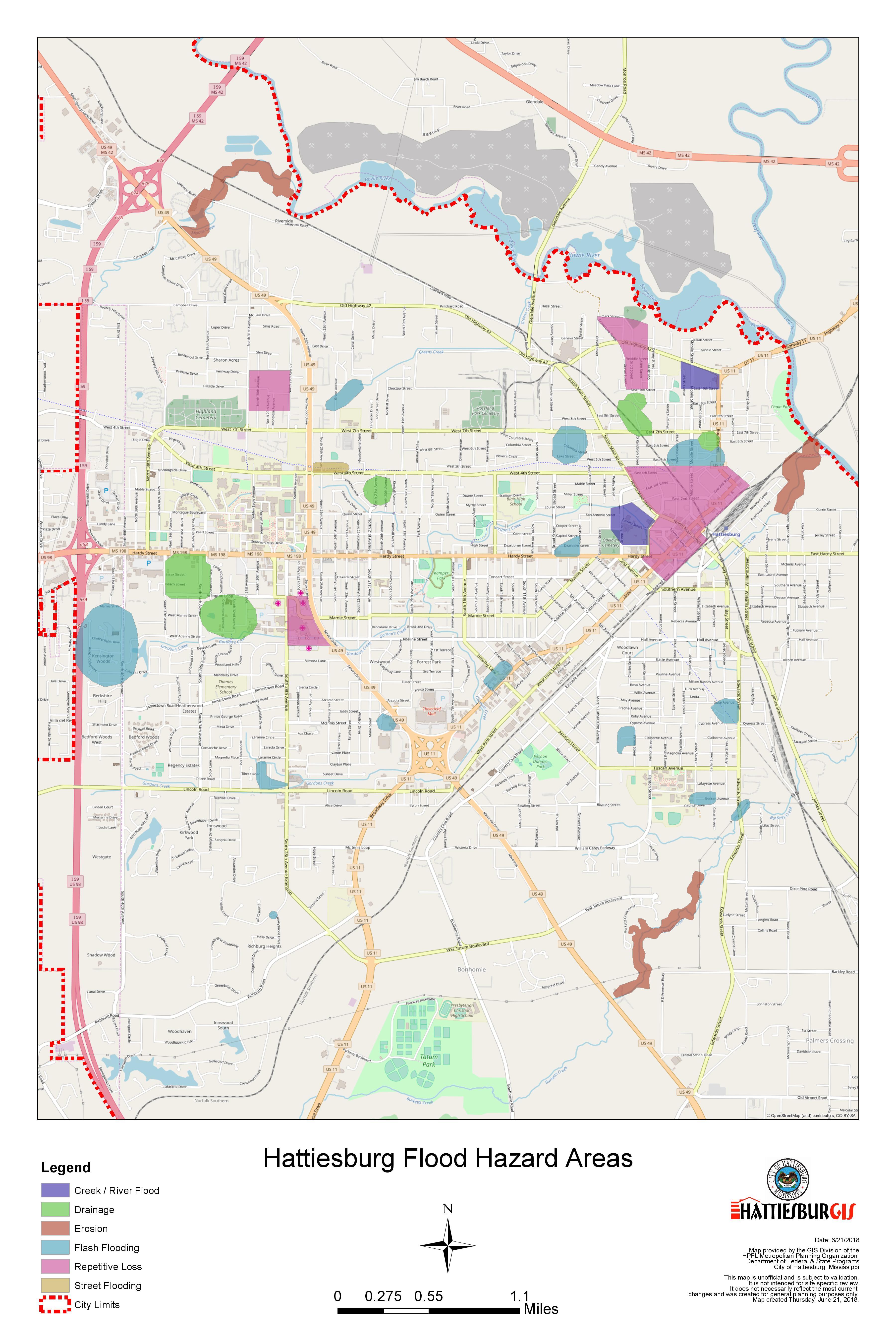 Flood Hazard Areas Mappage001 City of Hattiesburg