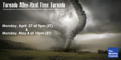Tornado Alley-Real Time Tornado on Weather Channel – featuring Hattiesburg