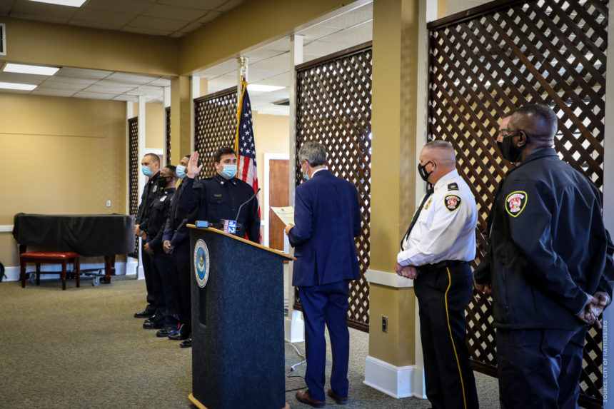 Six Lateral Transfers Sworn In for Hattiesburg Police & Fire