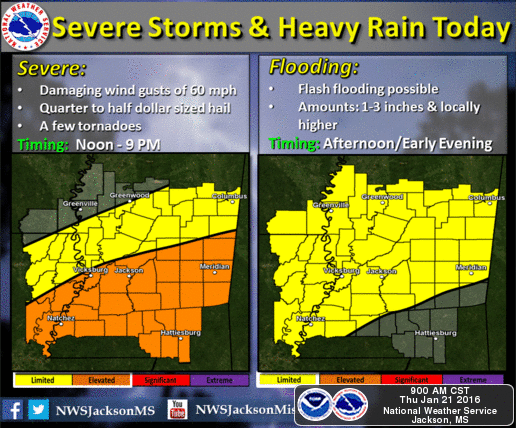 Threat of Severe Weather for Today and Tonight