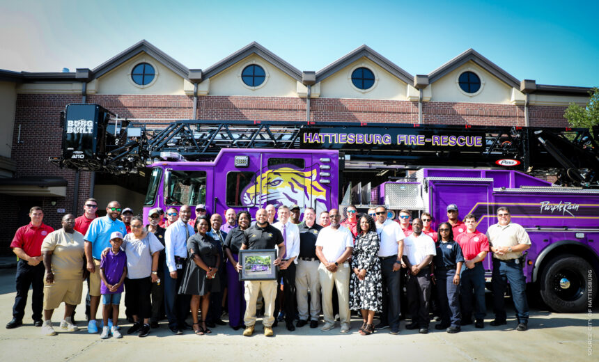 Hattiesburg Fire Department Unveils New Platform Ladder Truck & Name