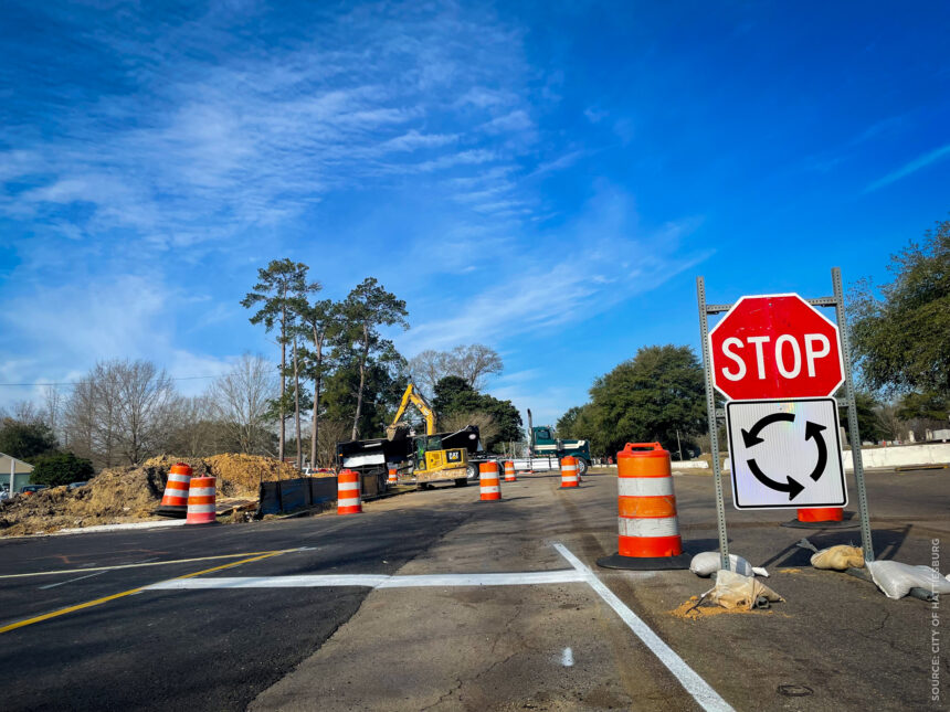 Roundabout in Downtown Hattiesburg Enters Phase Three